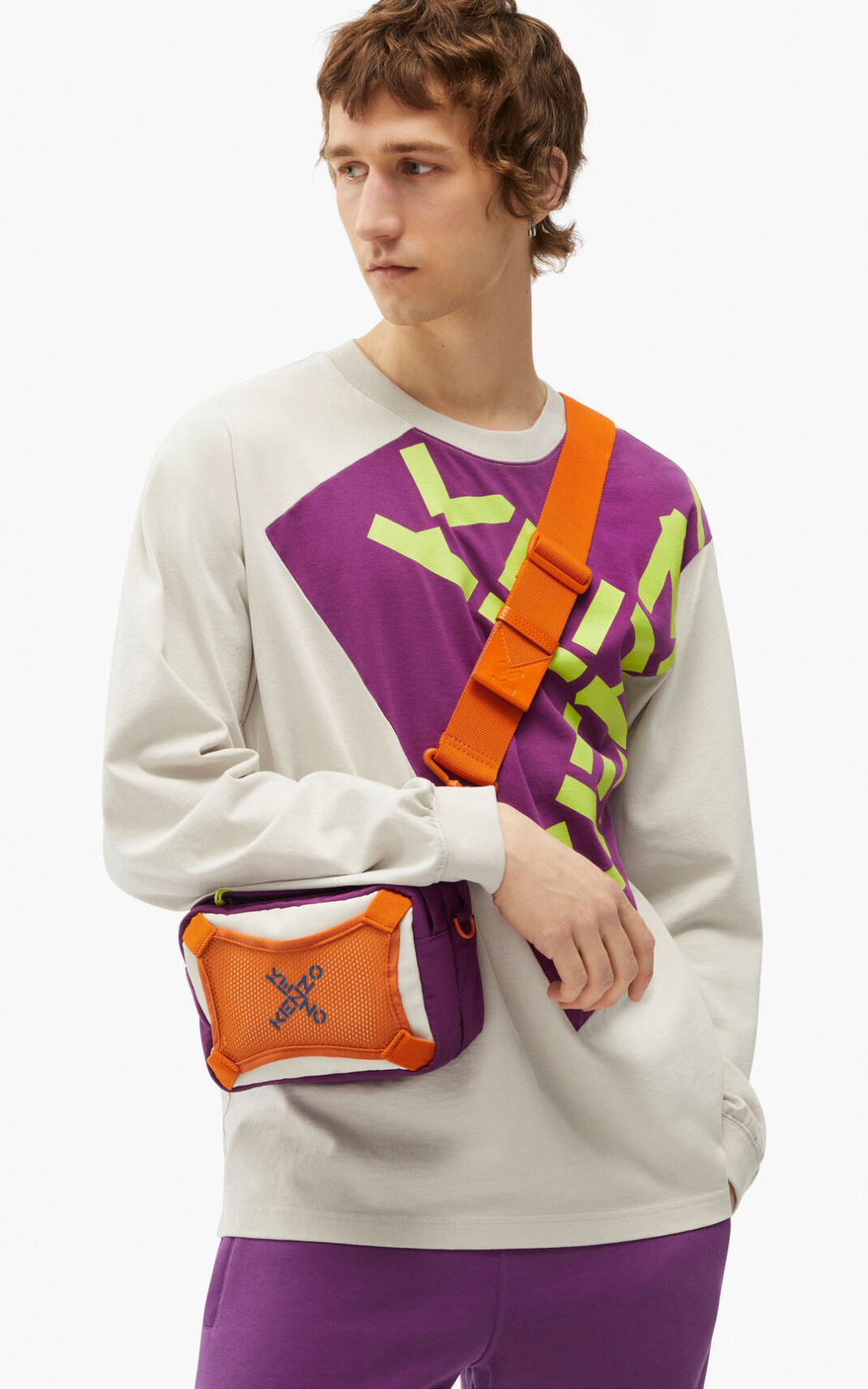 Bolsa Tiracolo Kenzo Sport with strap Masculino - Roxo | 329KFUHYR